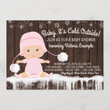 Baby it's Cold Outside Meisjes Baby Shower Uitnodi