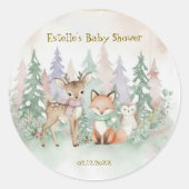 Baby It's Cold Outside modern Winter Woodland  Ronde Sticker (Voorkant)