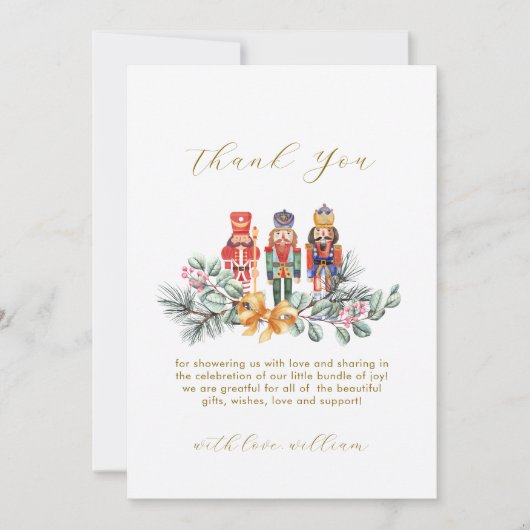 Baby It's Cold Outside Nutcracker Baby Shower Bedankkaart (Voorkant)