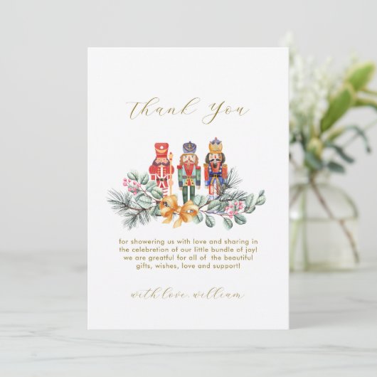 Baby It's Cold Outside Nutcracker Baby Shower Bedankkaart (Staand voorkant)