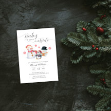 Baby It's Cold Outside Penguin Snowman Baby Shower