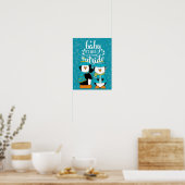 Baby It's Cold Outside Pinguïns Blauw Poster (Keuken)