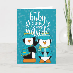 Baby It's Cold Outside Pinguïns Blauwe Kaart