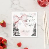 Baby It's Cold Outside Pink Bow Baby Shower Servet (Insitu)