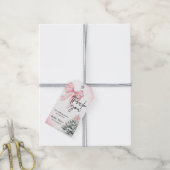 Baby Its Cold Outside Pink Bow Winter Baby Shower Cadeaulabel (Met Touw)