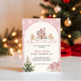 Baby It's Cold Outside Pink Girl Baby Shower Kaart