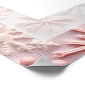 Baby It's Cold Outside Pink Silver Baby Shower Poster (Hoek)