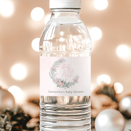 Baby its cold outside Pink Winter  Waterfles Etiket