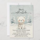 Baby It's Cold Outside Polar Bear Baby Shower  Kaart (Voorkant)