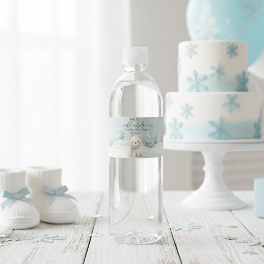 Baby, It's Cold Outside Polar Bear baby shower Waterfles Etiket