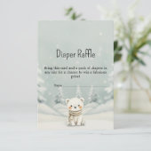 Baby It's Cold Outside Polar Bear Diaper Raffle  Informatiekaartje (Staand voorkant)