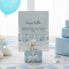 Baby It's Cold Outside Polar Bear Diaper Raffle Informatiekaartje