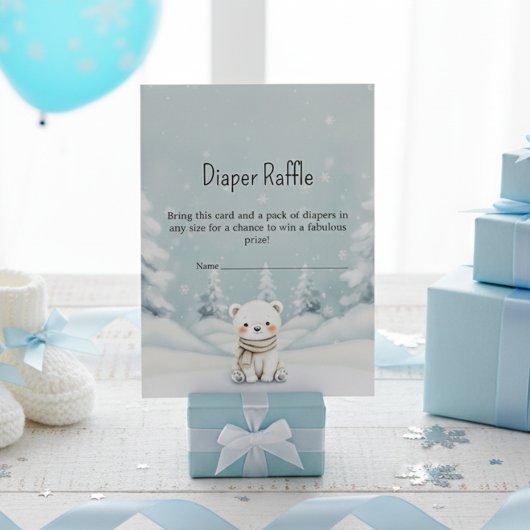 Baby It's Cold Outside Polar Bear Diaper Raffle  Informatiekaartje