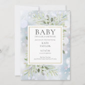 Baby It's Cold Outside QR-code Winter Babyshower Kaart (Voorkant)