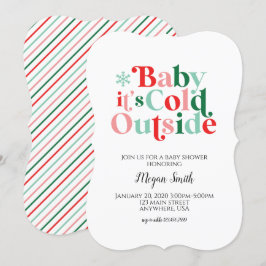 Baby It's Cold Outside Retro Baby Shower Kaart