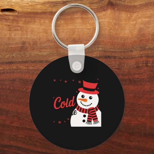 Baby It's Cold Outside Retro Christmas Long Sleeve Sleutelhanger (Voorkant)