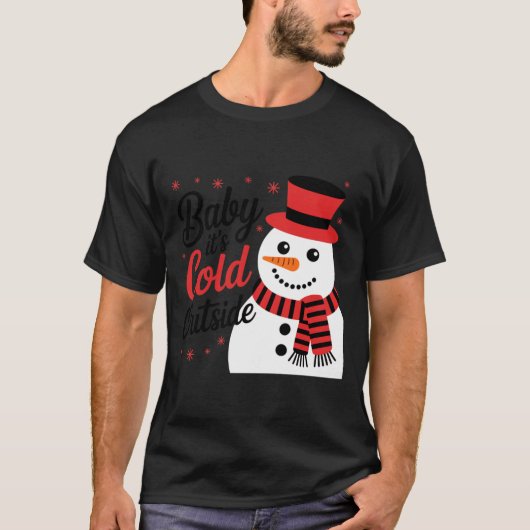 Baby It's Cold Outside Retro Christmas Long Sleeve T-shirt (Voorkant)