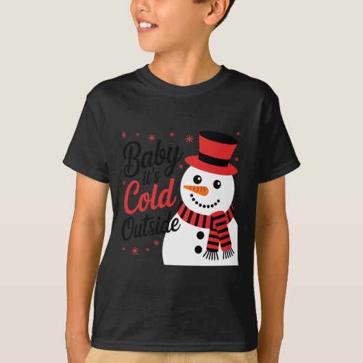 Baby It's Cold Outside Retro Christmas Long Sleeve T-shirt (Voorkant)