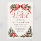 Baby It's Cold Outside Rode Baby Shower Kaart (Voorkant)