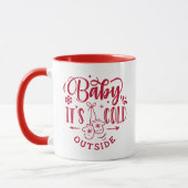 Baby It's Cold Outside Rode Kerstmis Mok (Links)