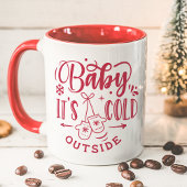 Baby It's Cold Outside Rode Kerstmis Mok
