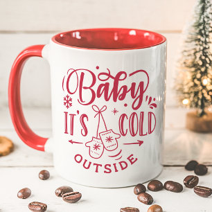 Baby It's Cold Outside Rode Kerstmis Mok