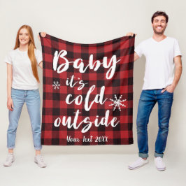 Baby It's Cold Outside Rood Buffalo Geruit Fleece Deken