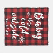 Baby It's Cold Outside Rood Buffalo Geruit Fleece Deken (Voorkant (Horizontaal))