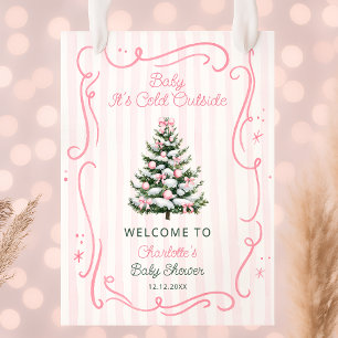 Baby It's Cold Outside Roze Babyshower Welkom Poster