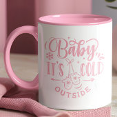 Baby It's Cold Outside Roze Kerstmis Mok