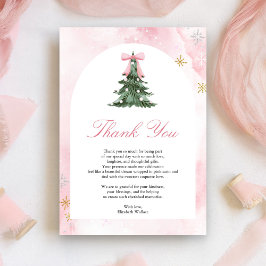 Baby It's Cold Outside Roze Strik Baby Shower Bedankkaart