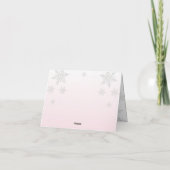 Baby It's Cold Outside Roze Strik Bedankkaart (Achterkant)