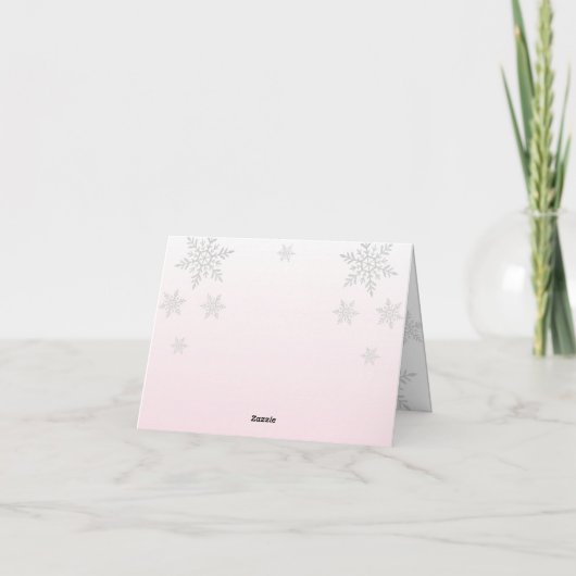 Baby It's Cold Outside Roze Strik Bedankkaart (Achterkant)
