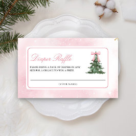 Baby It's Cold Outside Roze Strik Diaper Verloting Informatiekaartje