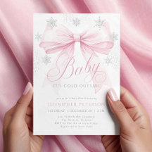 Baby It's Cold Outside Roze Strik Winter Baby Borr