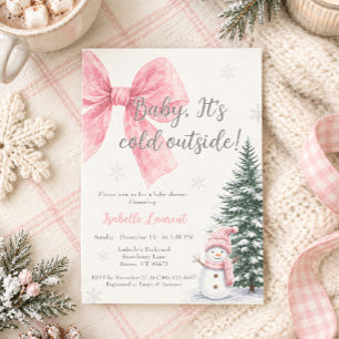Baby It's Cold Outside Roze Winter Baby Borrel Kaart