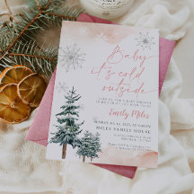 Baby It's Cold Outside Roze Winter Baby Shower