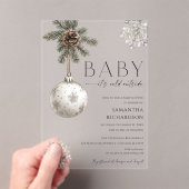Baby it's cold outside rustic boho baby shower acryl uitnodigingen (Insitu (Draagbaar))