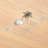 Baby it's cold outside rustic boho baby shower acryl uitnodigingen (Laagn)