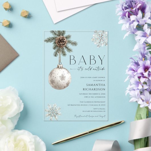 Baby it's cold outside rustic boho baby shower acryl uitnodigingen (Insitu (Huwelijk))