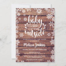 Baby It's Cold Outside Rustic Winter Baby Shower
