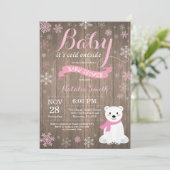 Baby It's Cold Outside Rustic Winter Baby Shower Kaart (Staand voorkant)