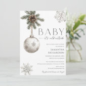 Baby it's cold outside rustieke boho baby shower kaart (Staand voorkant)
