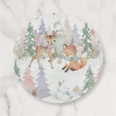 Baby It's Cold Outside Schattig Winter Bos Bedankjes Labels (Achterkant)