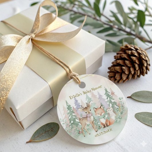Baby It's Cold Outside Schattig Winter Bos Bedankjes Labels