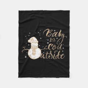 Baby It's Cold Outside Schattige Sneeuwman Kerstmi Fleece Deken
