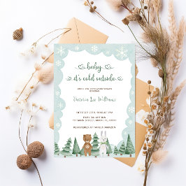 Baby It's Cold Outside Schattige Winter Baby Showe Kaart