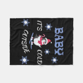 Baby Its Cold Outside Skiing Penguin T Shirt  Fleece Deken (Voorkant (Horizontaal))