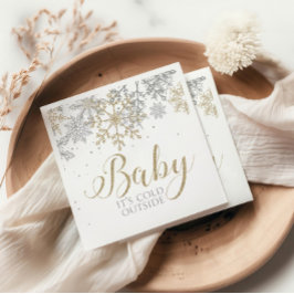 Baby It's Cold Outside Sneeuwvlok Baby Shower Servet