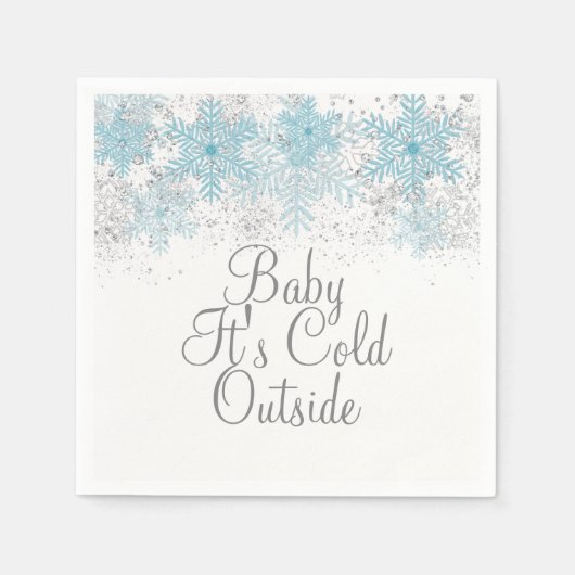 Baby It's Cold Outside Sneeuwvlok Servetten (Voorkant)